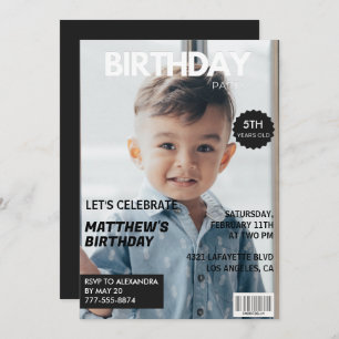Invitations de 5e anniversaire pour lui Magazine C