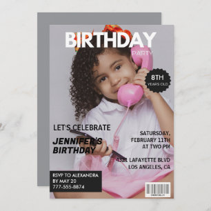 Invitations de 8e anniversaire pour sa couverture 