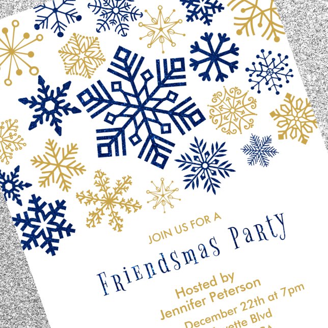 Invitations de amis Chic Parties scintillant Snowf (Créateur téléchargé)