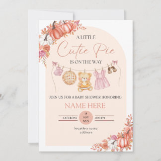 Invitations de Baby shower à tarte Cutie