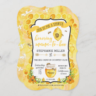 Invitations de baby shower d'abeille