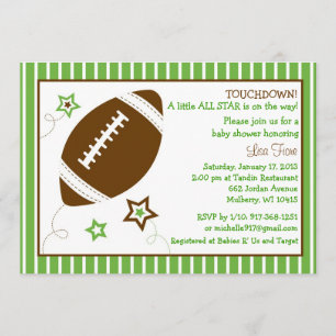 Invitations de baby shower d'All Star du football