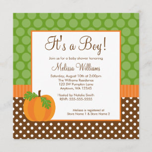 Invitations de baby shower d'automne de point de