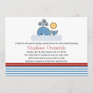 Invitations de baby shower de baleine
