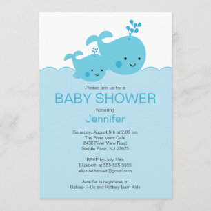 Invitations de baby shower de baleine de bébé