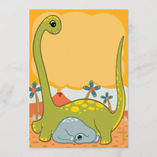 Invitations de baby shower de dinosaure