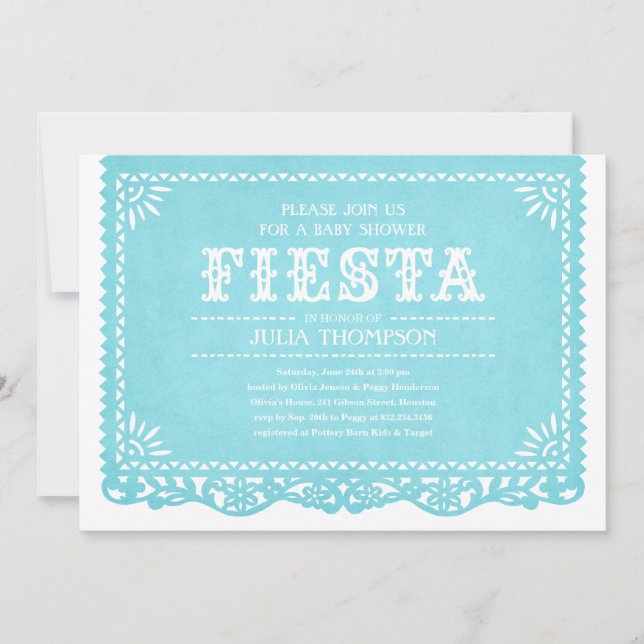 Invitations de baby shower de fiesta (Devant)