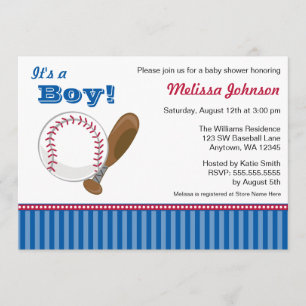 Invitations de baby shower de garçon de base-ball