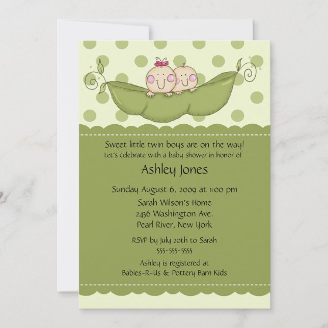 Invitations de baby shower de garçon et de fille (Devant)