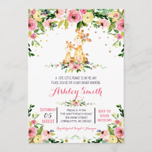 Invitations de baby shower de girafe de bébé de