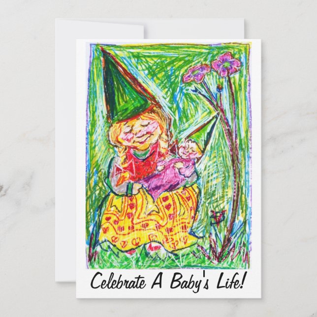 Invitations de baby shower de gnome (Devant)