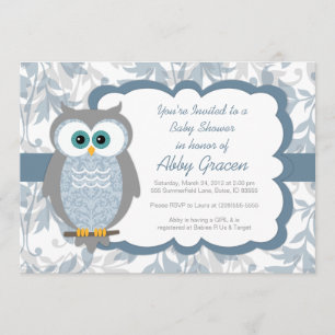Invitations de baby shower de hibou pour des