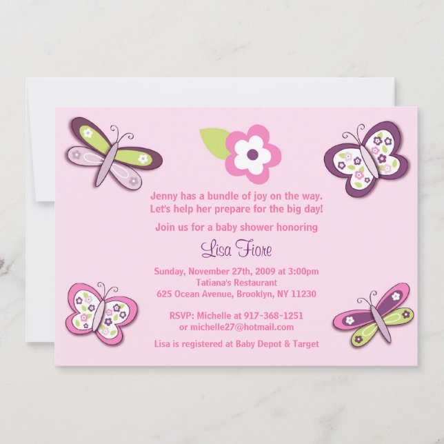 Invitations de baby shower de libellule de (Devant)