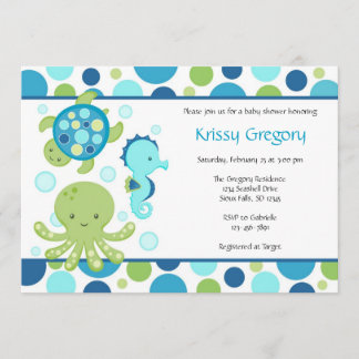 Invitations de baby shower de mer
