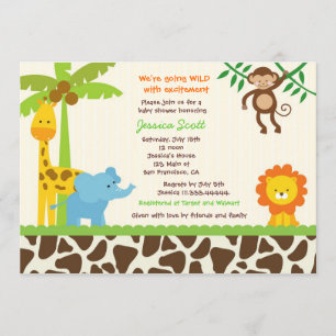 Invitations de baby shower de zoo de jungle de