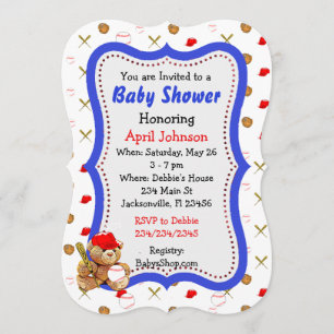 Invitations de baby shower d'ours de nounours de