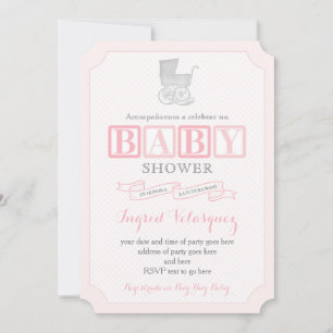 Invitations de Baby showers de Pram classique en e