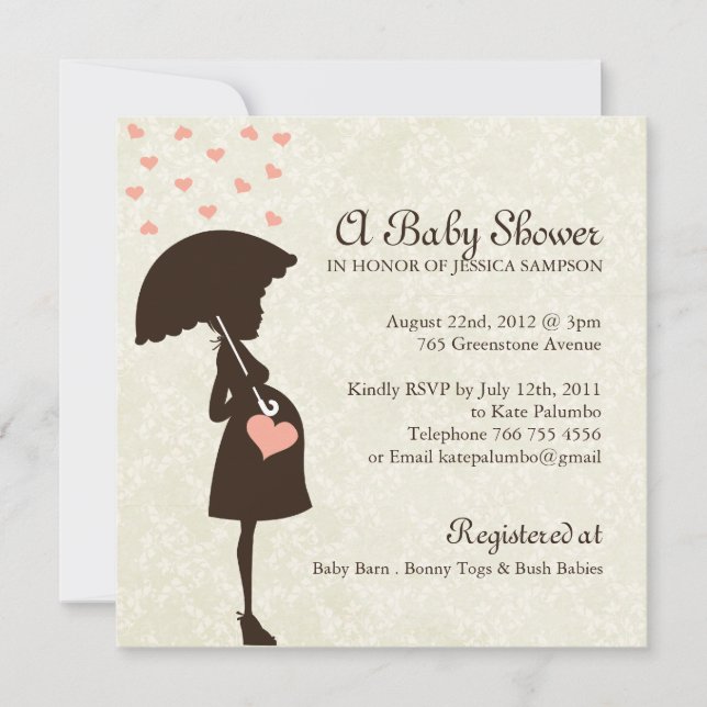 Invitations de Baby showers lunaires (Devant)