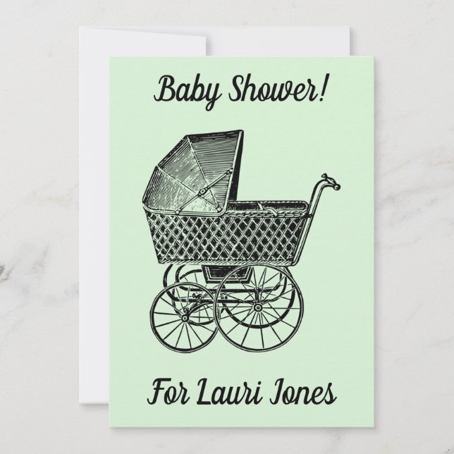 Invitations de baby showers simples et abordables (Devant)