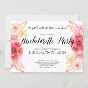 Invitations de Bachelorette Florale Élégantes