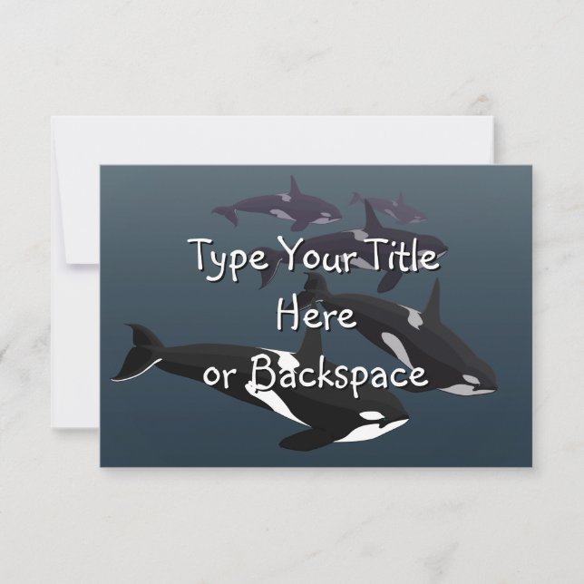 Invitations de baleines Orca personnalisées RSVP (Devant)