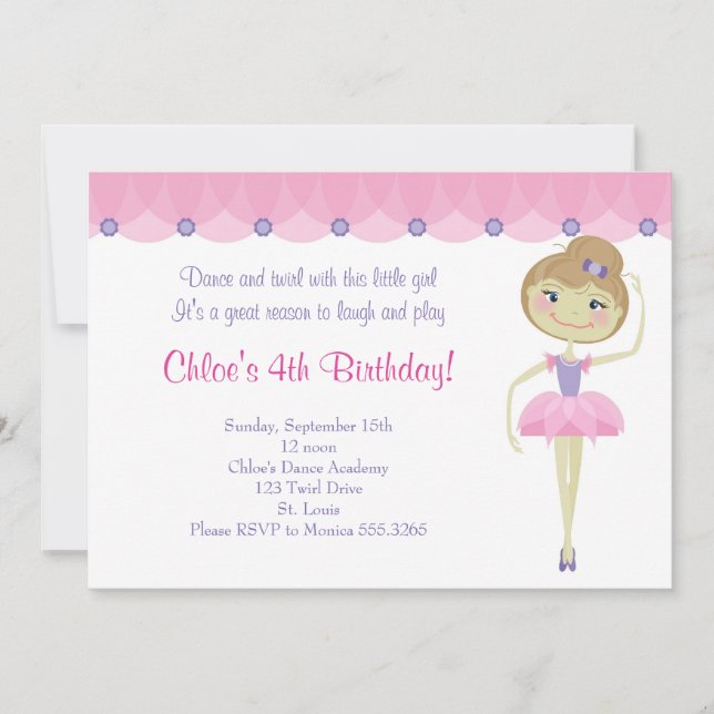 Invitations de ballerine de Lil (Devant)