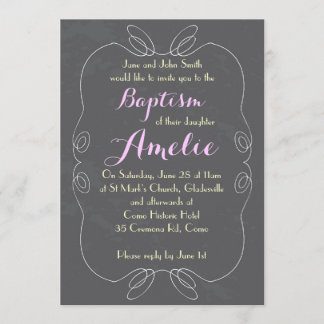 Invitations de baptême de baptême de tableau
