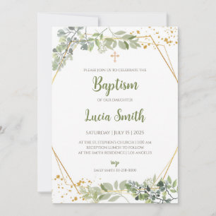 Invitations de baptême pour les filles Cartes de b