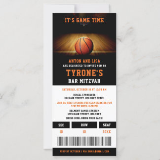Invitations de Bar Mitzvah | Billet de basket-ball