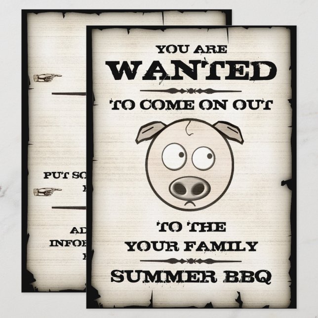 Invitations de barbecue amusantes de la famille de (Devant / Derrière)
