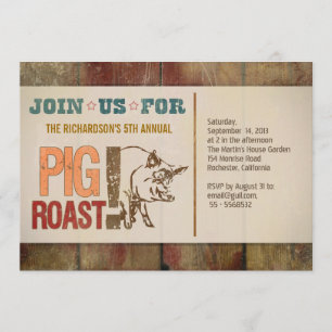 Invitations de barbecue au porc rôti
