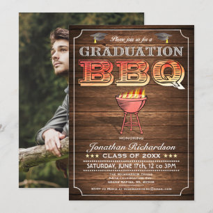 Invitations de barbecue de fin d'études (Grill & W