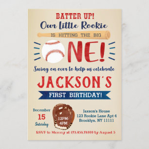 Invitations de base-ball premier anniversaire