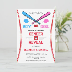 Invitations de Baseball Gender Reveillez