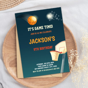 Invitations de basket-ball vert foncé