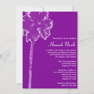 Invitations de Bat mitzvah tropicaux aux palmiers 