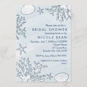 Invitations de Beach Coral Reef Sea Shell & Starfi