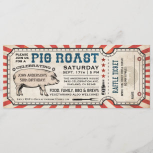 Invitations de billet rôti de porc avec billet raf