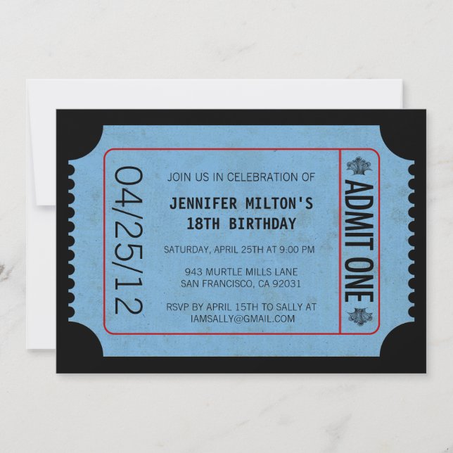 Invitations de billets de cinéma (Devant)