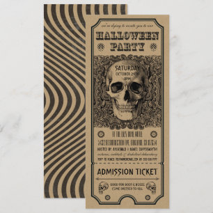 Invitations de billets de fête d'Halloween Steampu