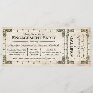 Invitations de billets de la partie de l'engagemen