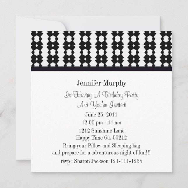 Invitations de Black and White Party (Devant)