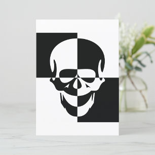 Invitations de Black And White Skull