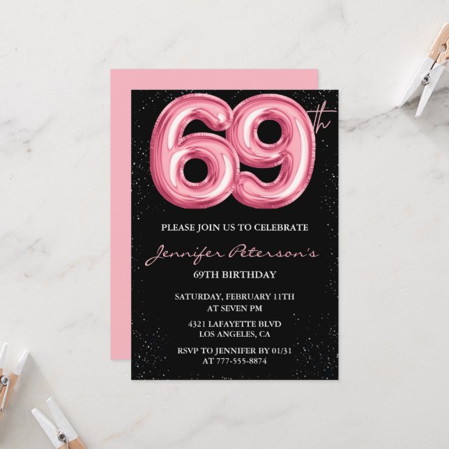 Invitations de Black Pink à 69e anniversaire Ballo (Devant/Arrière en situation)