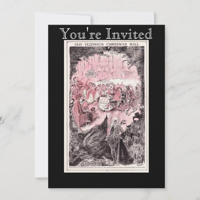 Invitations de boule de Noël de vieux Fezziwig (Devant)