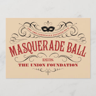 Invitations de boules masquées de style Vintage