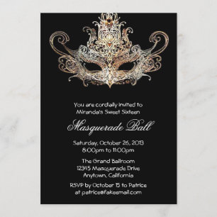 Invitations de boules Masquerade Sweet sixteen per