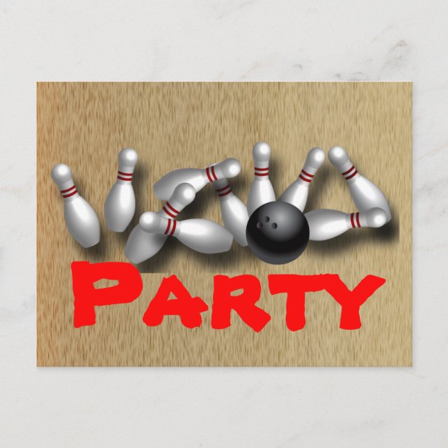 Invitations de Bowling Party personnalisables (Devant)