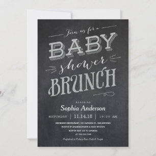Invitations de brunch de baby shower de tableau