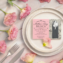 Invitations de brunch de la fête des mères (rose)